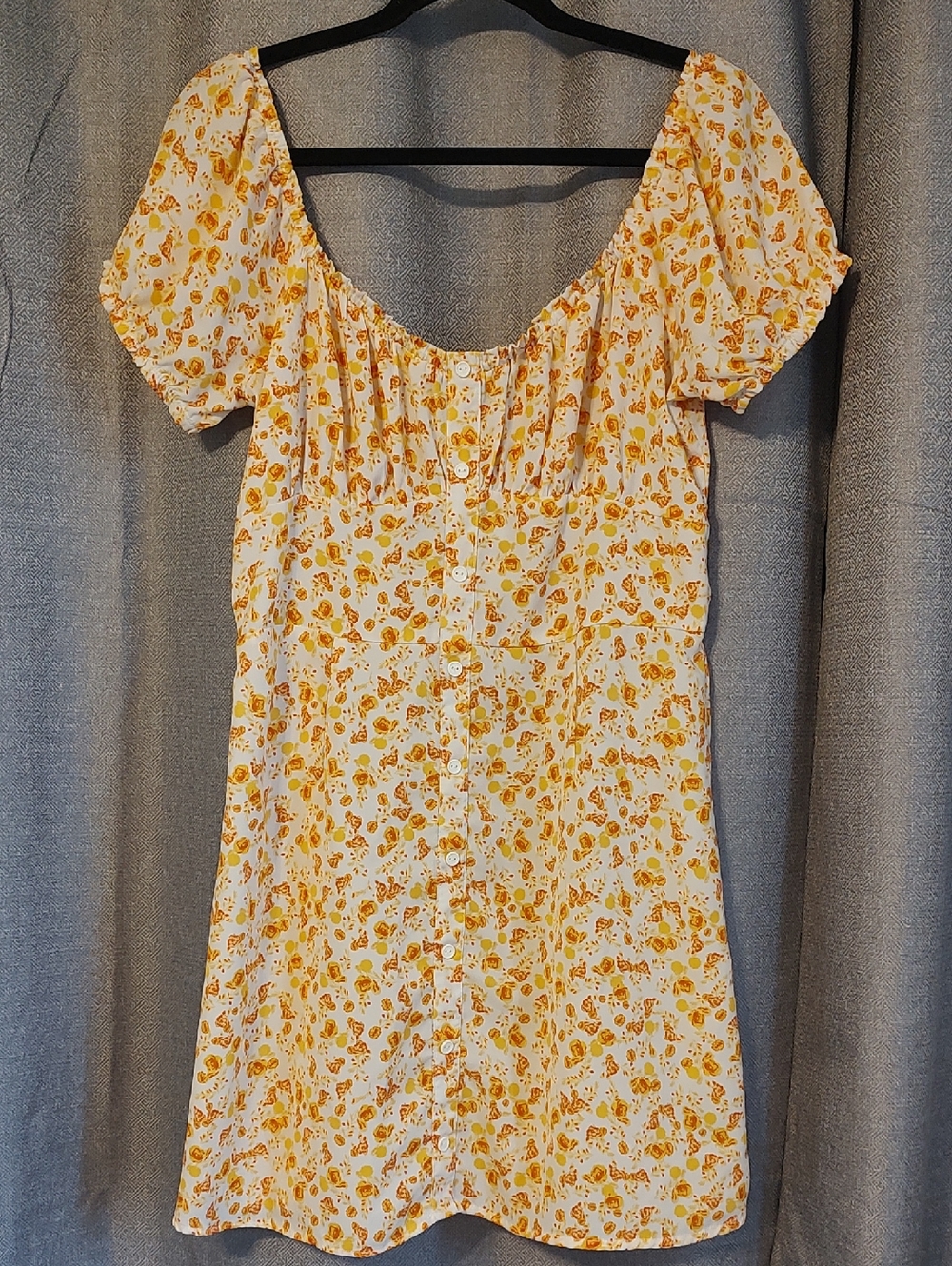 Trixx Clothing Co Floral Off The Shoulder  Button-Front Mini Dress Sz XL